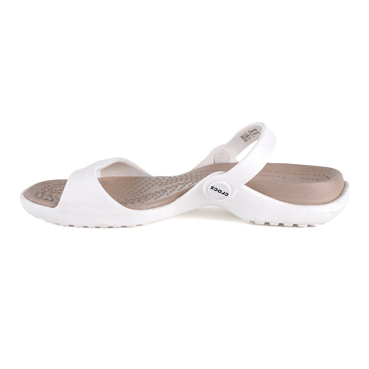 Flat Sandals White Colour Sandal Crocs Cleo Strap Flat Sandals