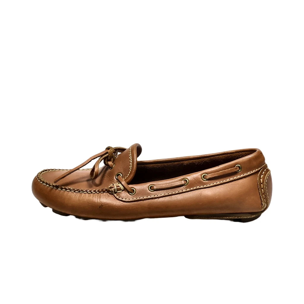 Preloved Lands' End Direct Marchants Loafers Leather Brown Colour For Women - Flipp UAE