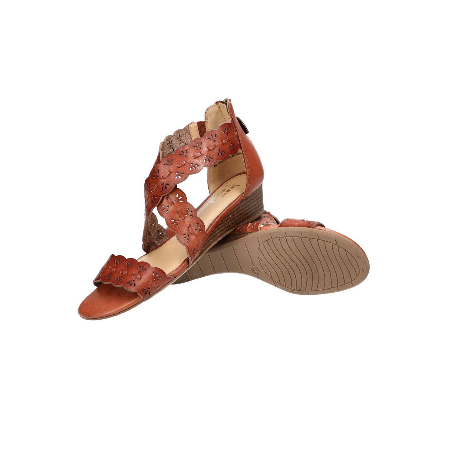 Lauren Blakwell Blythe Wedge Sandals Leather Brown Colour For
