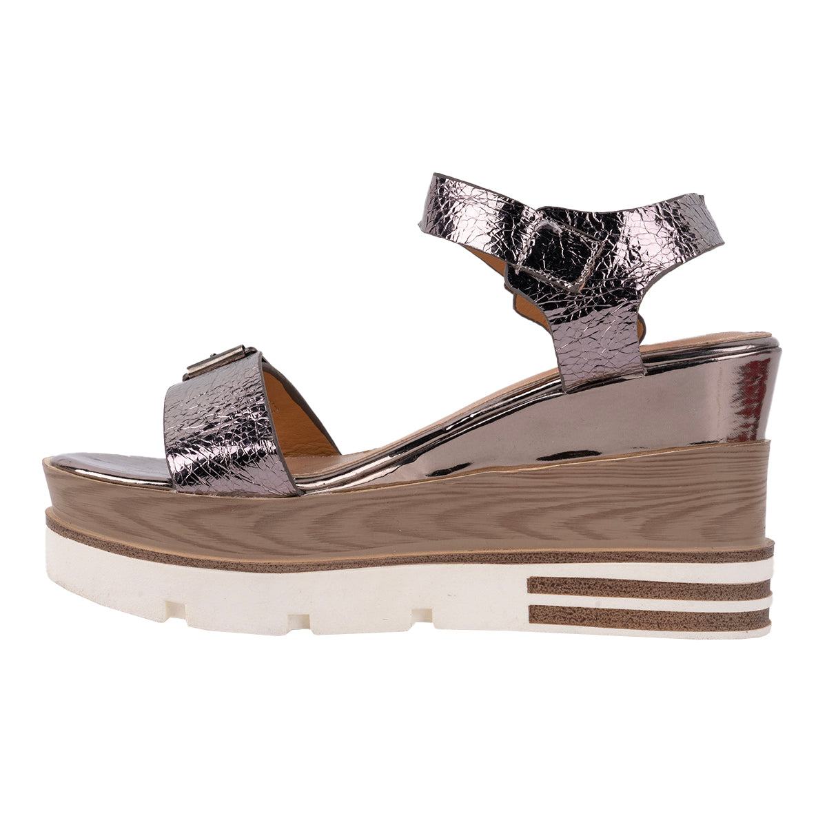 Preloved Melissa Metallic Wedge Shoes Leather Silver Colour For Women - Flipp UAE