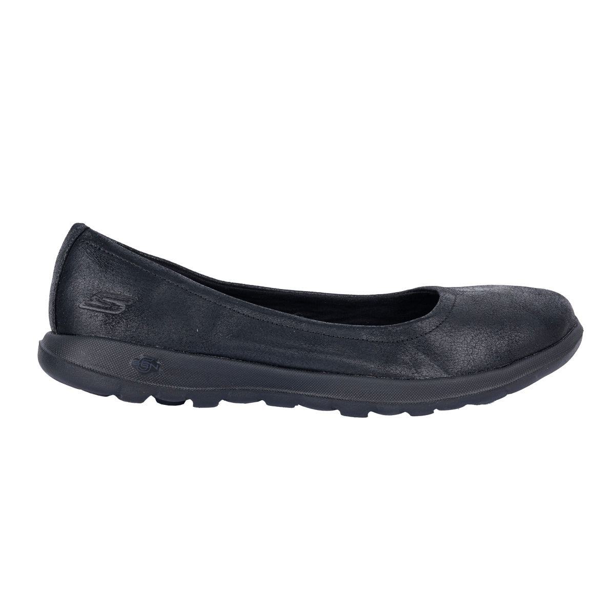 Skechers Go Walk Lite Gem Sport Shoes Leather Black Colour For