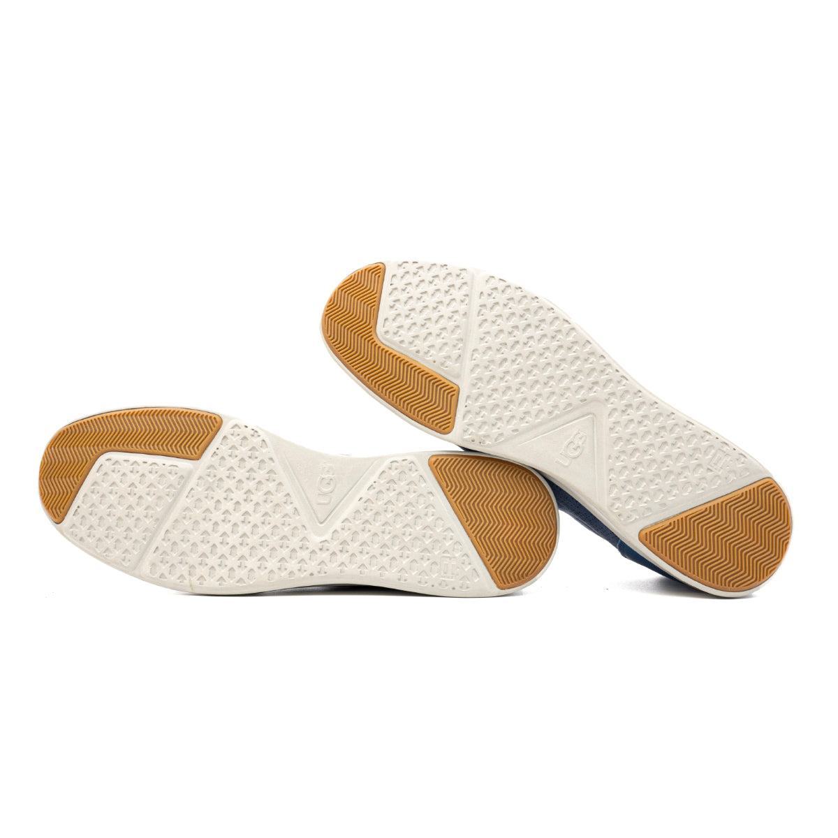 Preloved Ugg Larken Stripe Perf Desert Boots Leather Blue Colour For Men - Flipp UAE