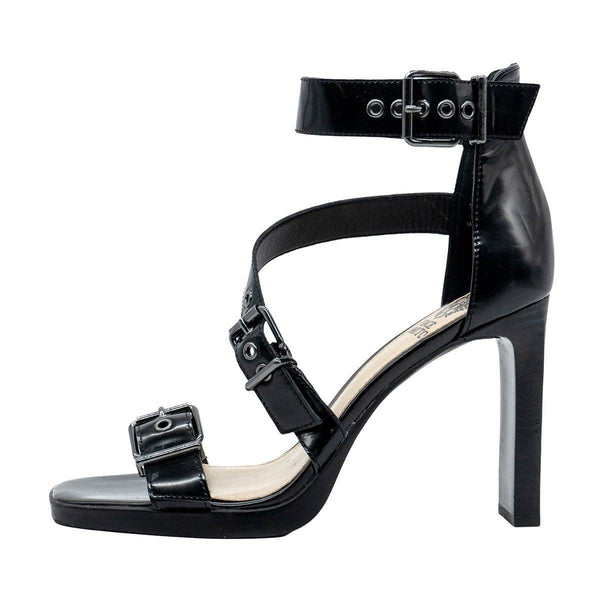 حذاء روبينا بكعب عالٍ من الجلد الناعم باللون الأسود للنساء من فينس