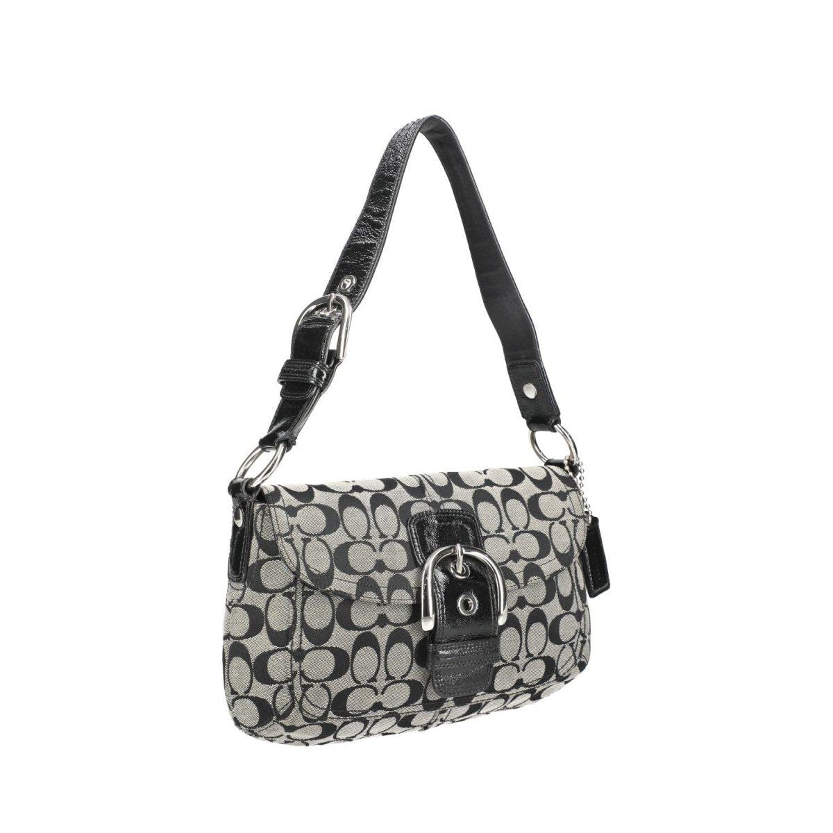 Coach fashion Small Fabric Shoulder Bag Black