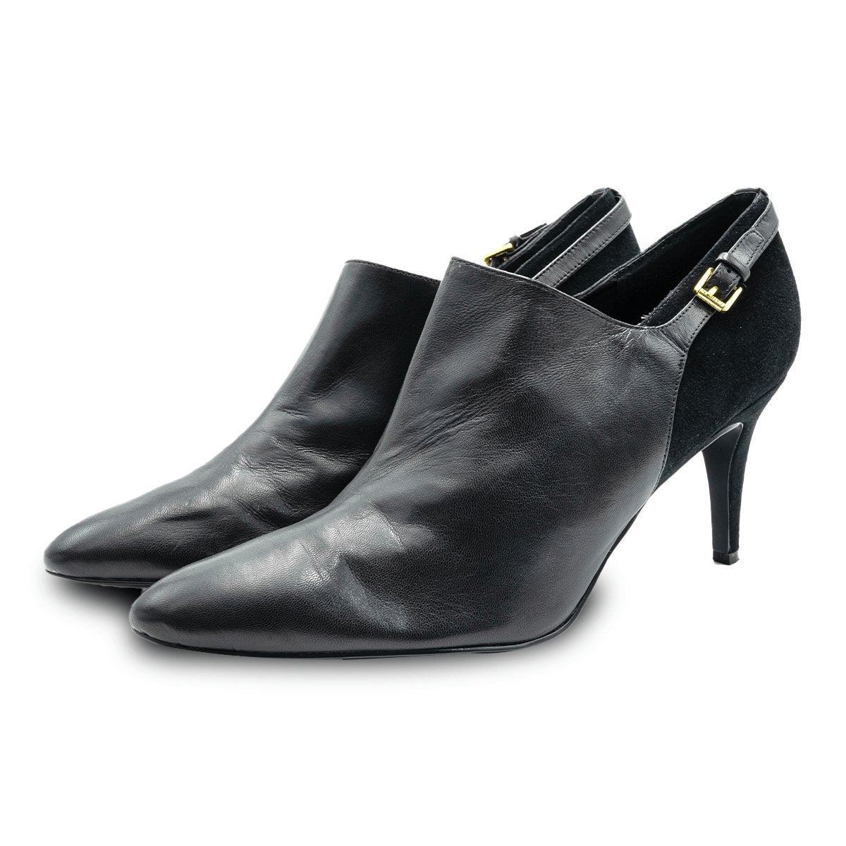 Lauren Ralph lauren pointed toe leather boots shops