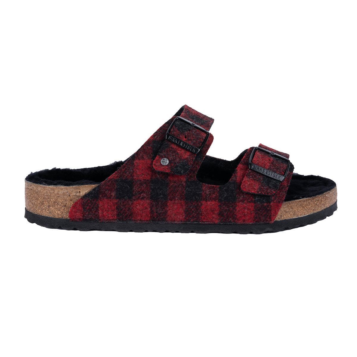 Birkenstock Arizona Rivet Plaid Casual Sandals Fabric Red Colour