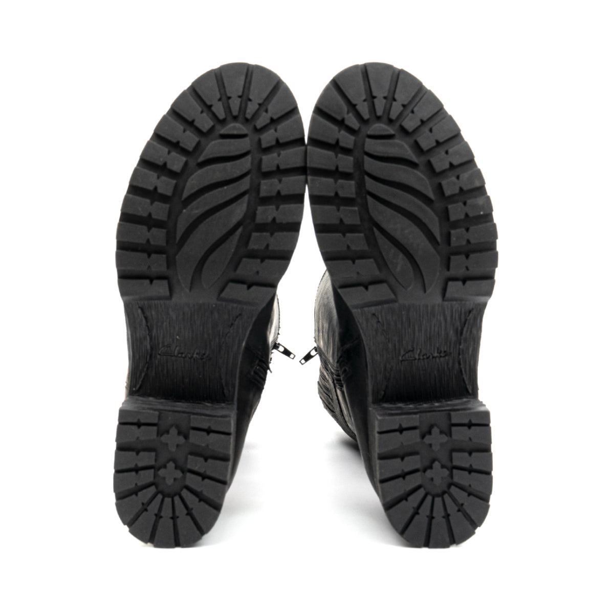 Preloved Clarks Marana Trudy High Boots Leather Black Colour For Women - Flipp UAE