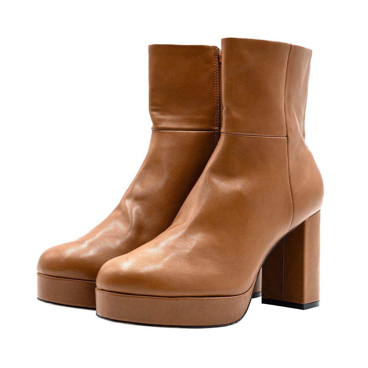 H&M Platform Ankle Boots Leather Brown Colour For Women – Flipp