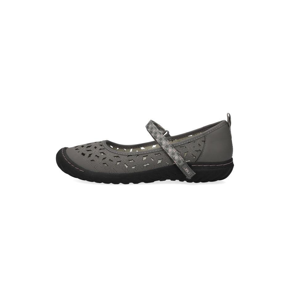 Preloved Jbu Wildflower Perforated Mary Janes Ballerinas Leather Grey Colour For Women - Flipp UAE