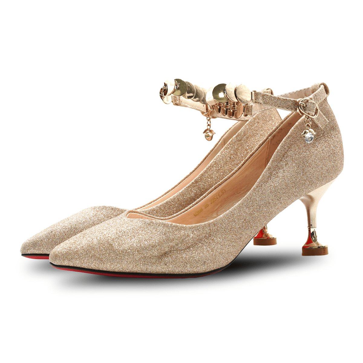 Laikajindun Lycra Kington Glitter Pump High-Heel Shoes Glitter